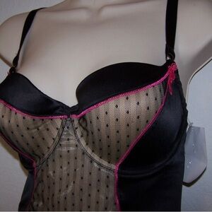 JEZEBEL Corset Bustier Black & Pink 36B